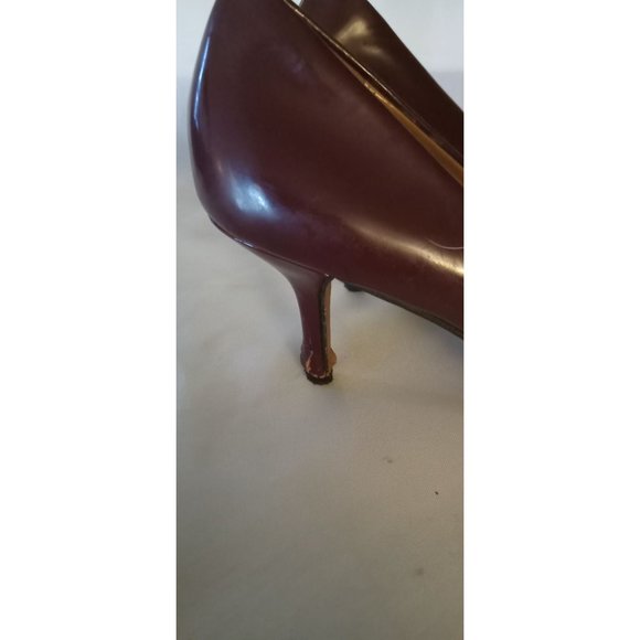 Coach Burgundy and Black Pointed Toe 3" Heel Pumps size 7.5 B - Picture 3 of 8